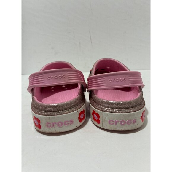 Disney Pink Glitter Light Up Minnie Mouse Crocs Girls size 1 - Picture 3 of 9